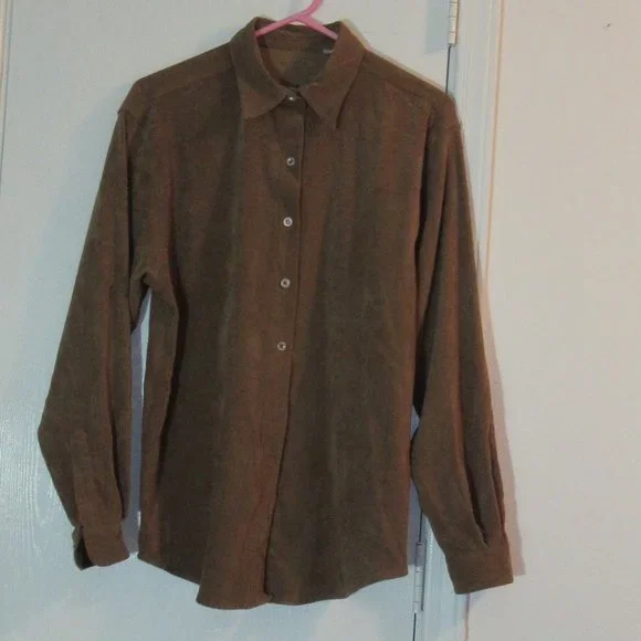 Unbranded | Shirts | Mens Mocha Brown Long Sleeve Open Front Shirt Medium |  Poshmark